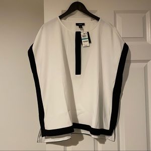 Alfani NWT Soft White Urban Botanical Blouse Size 16